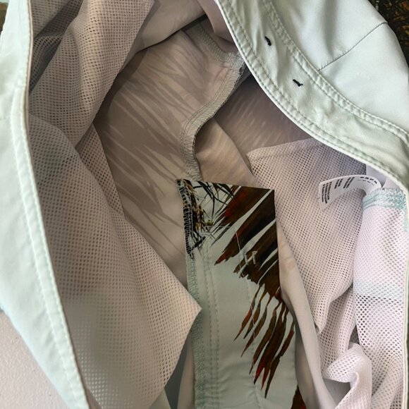 American Eagle Swim Board Shorts Mens Large Palm Tree Drawstring - Picture 10 of 13